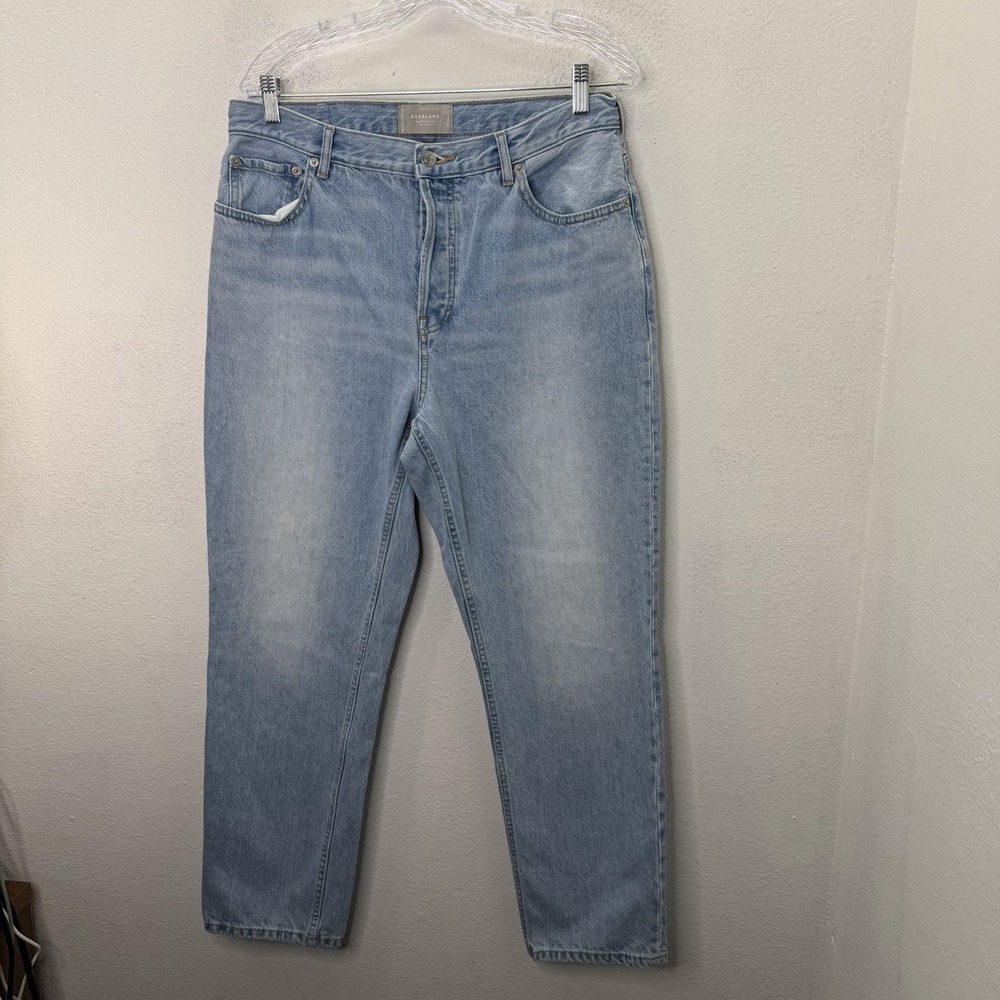 Everlane The 90's Cheeky Jean Organic Cotton Denim Button Fly Sz 31 Light Wash
